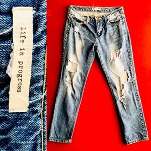 LIFE in PROGRESS Distressed Vintage Look JEANS 30”